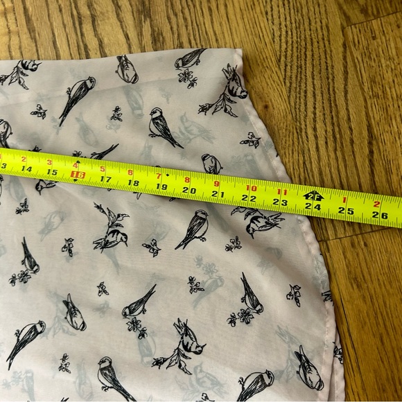 TORRID | Sheer Pink Chiffon Bird Print Henley Blouse - Picture 15 of 15